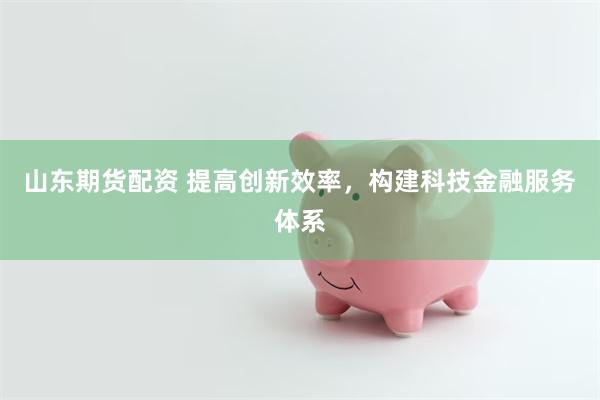 山东期货配资 提高创新效率，构建科技金融服务体系