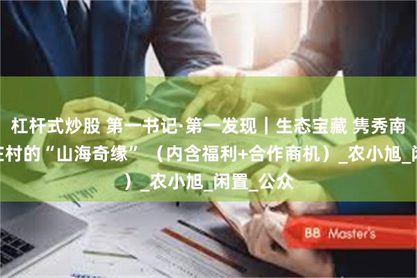 杠杆式炒股 第一书记·第一发现｜生态宝藏 隽秀南山——下庄村的“山海奇缘” （内含福利+合作商机）_农小旭_闲置_公众